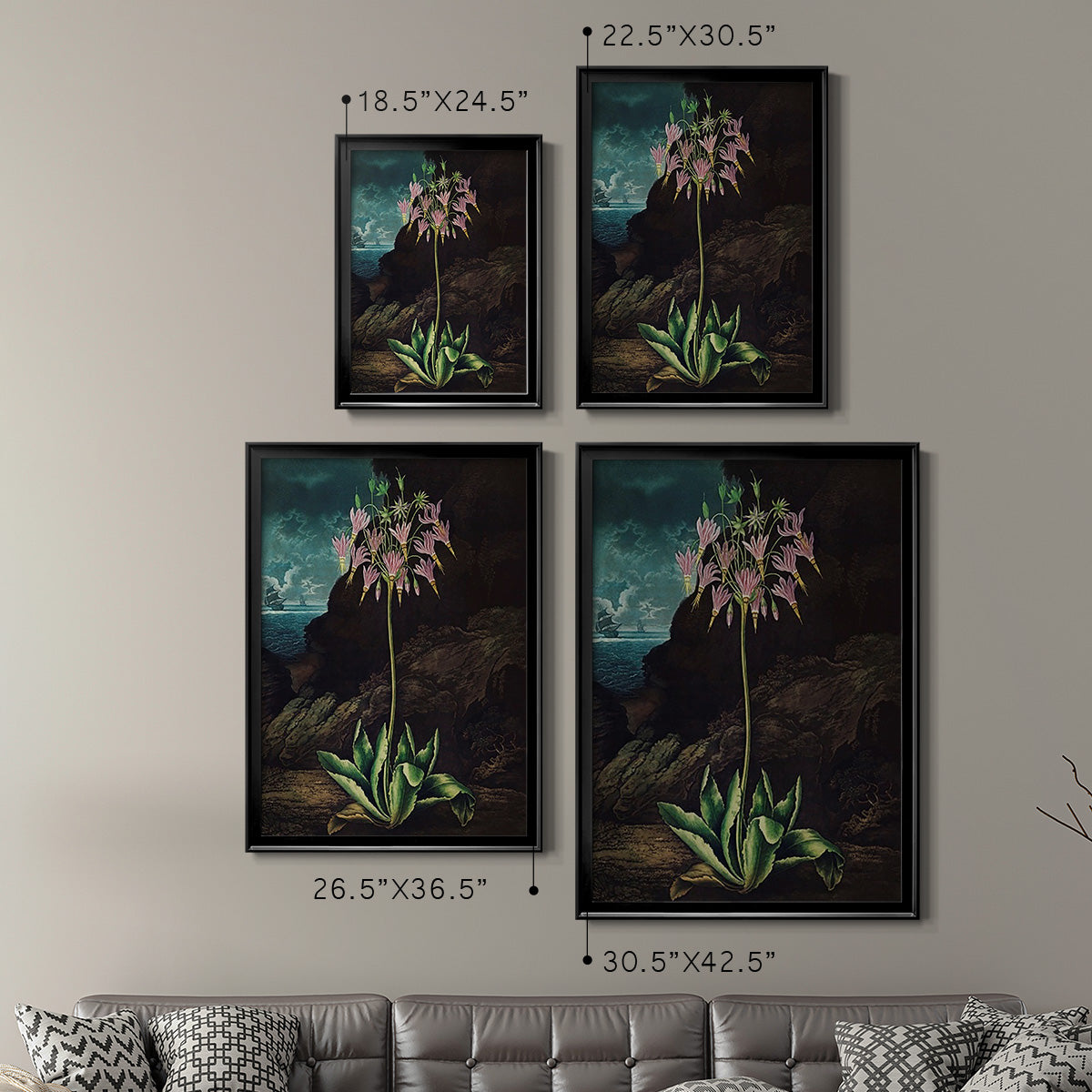 Temple of Flora II - Modern Framed Canvas Print