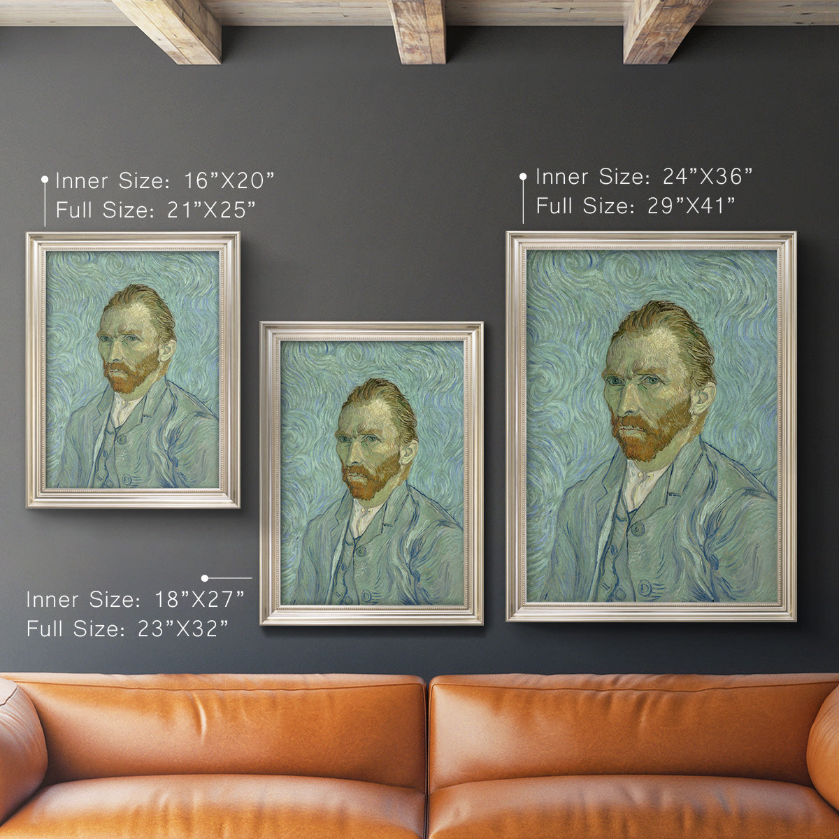 Self-Portrait, 1889 - Ornate Framed Canvas Print