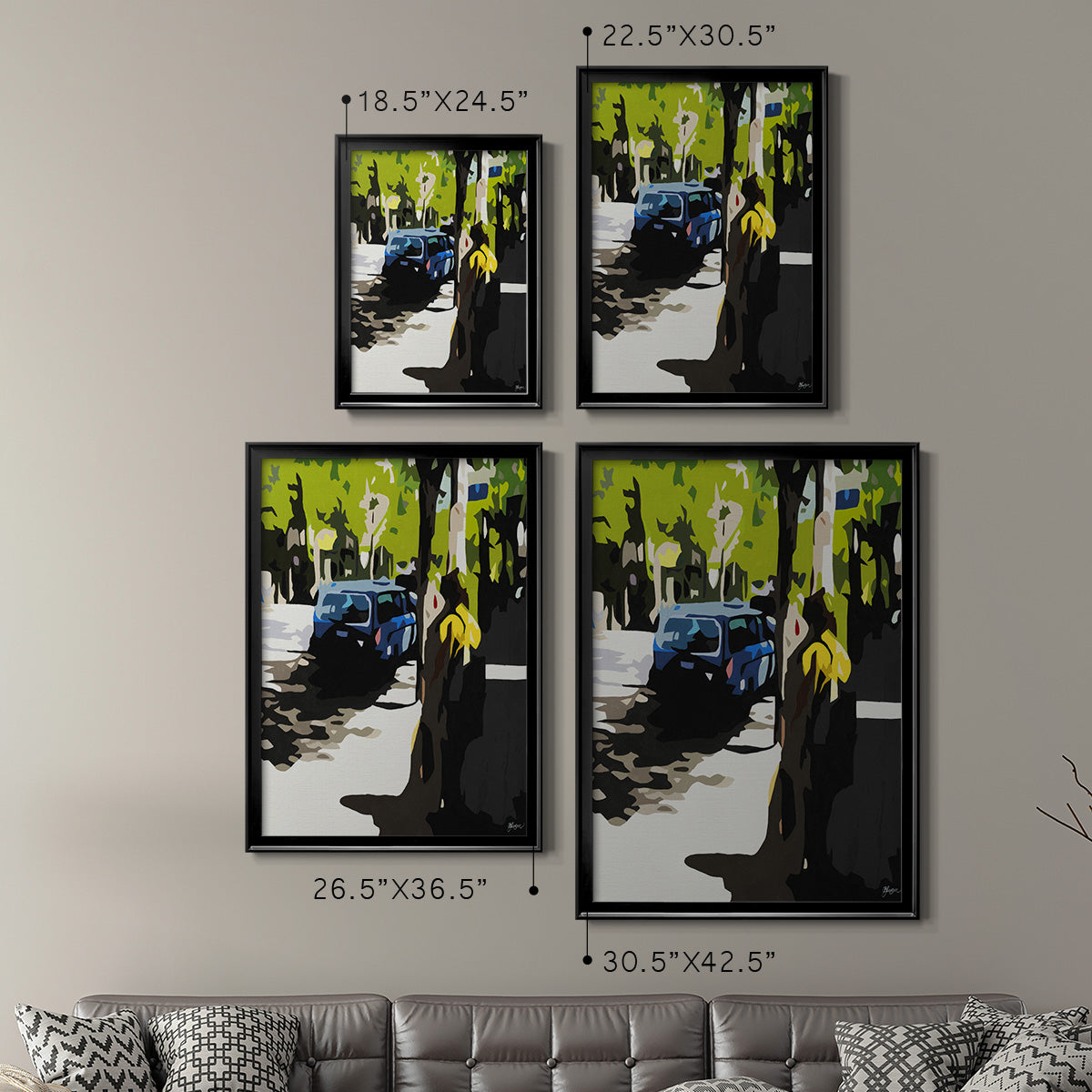 A Volvo in Ballard - Modern Framed Canvas Print