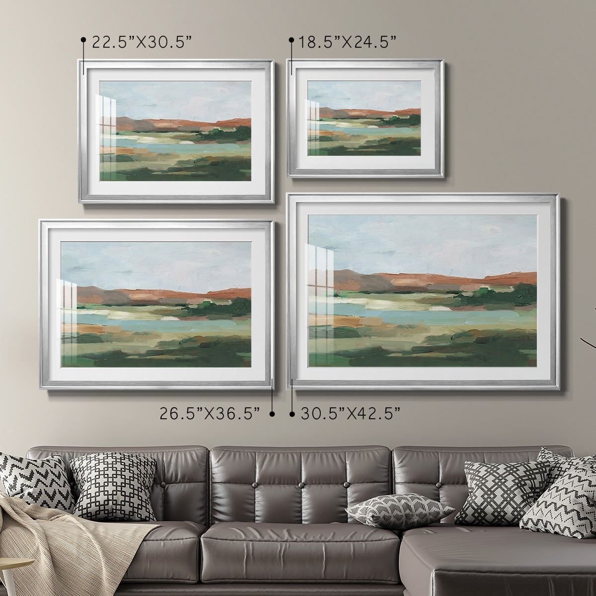 Autumn River Crossing I - Modern Framed Art Print