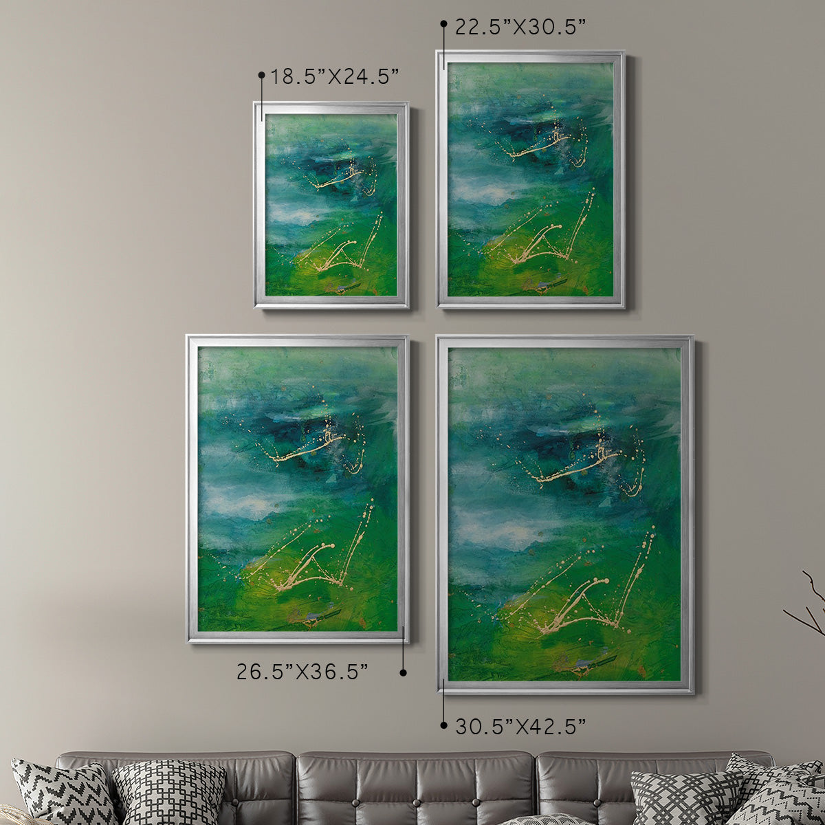 Peaceful Diptych I - Modern Framed Canvas Print
