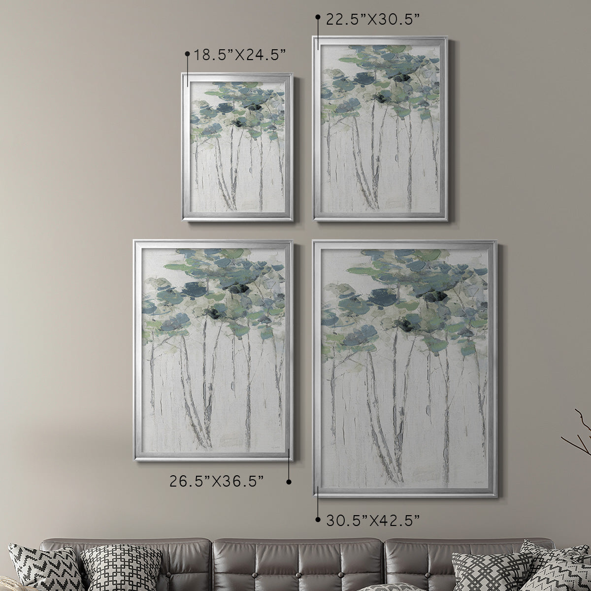 Impasto Tree Line I - Modern Framed Canvas Print