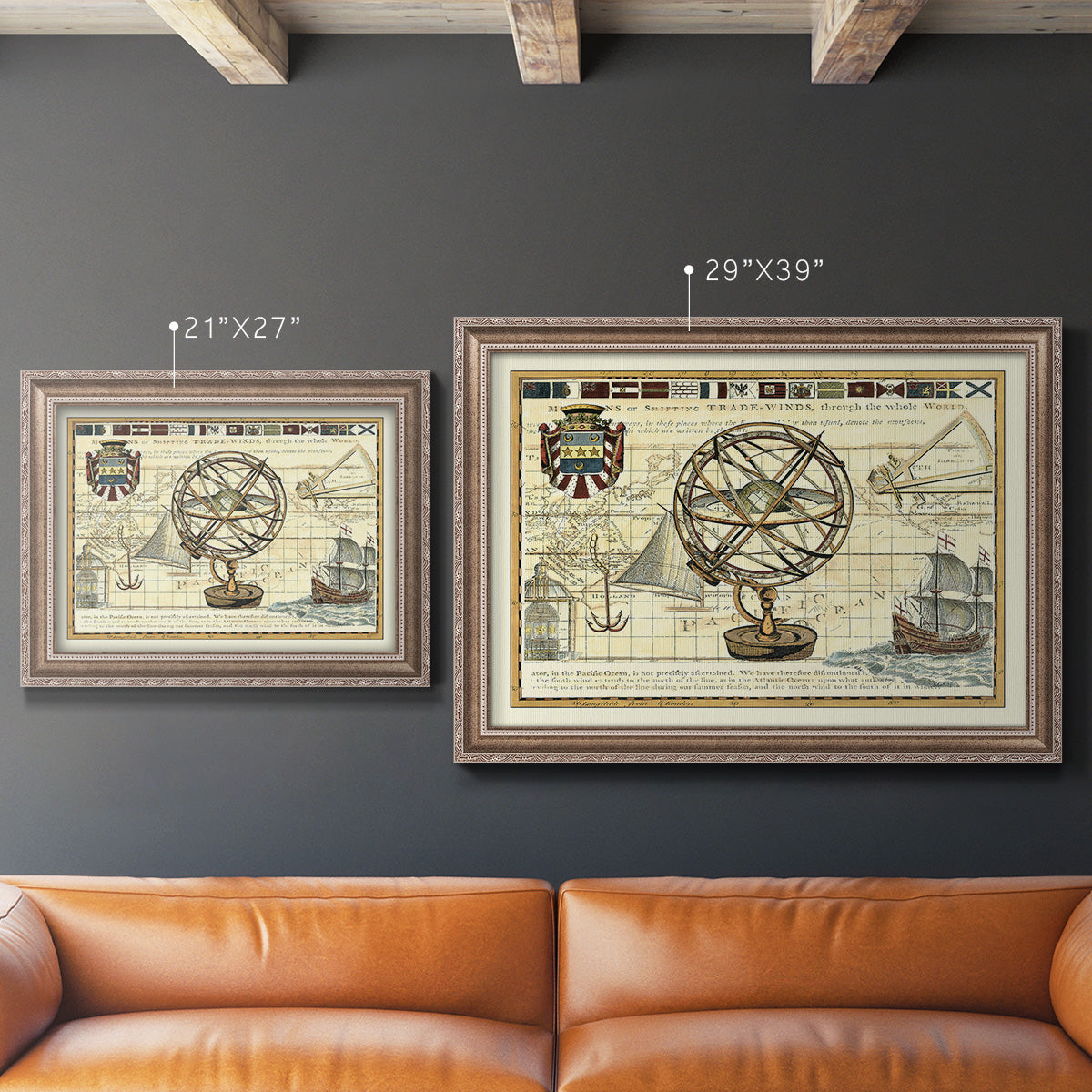 Nautical Map I Premium Framed Canvas- Ready to Hang