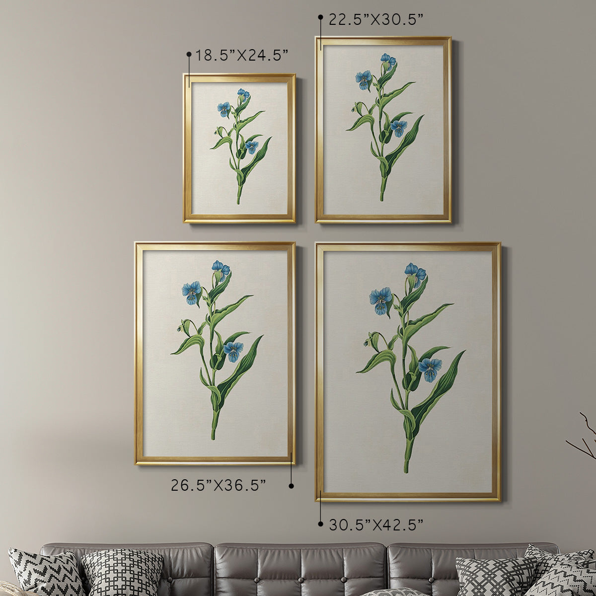 Flowers of the Seasons V - Modern Framed Canvas Print