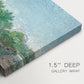 Canvas art print of an urban park with paths, trees, and figures under open sky, highlighting texture and gallery-wrapped edges