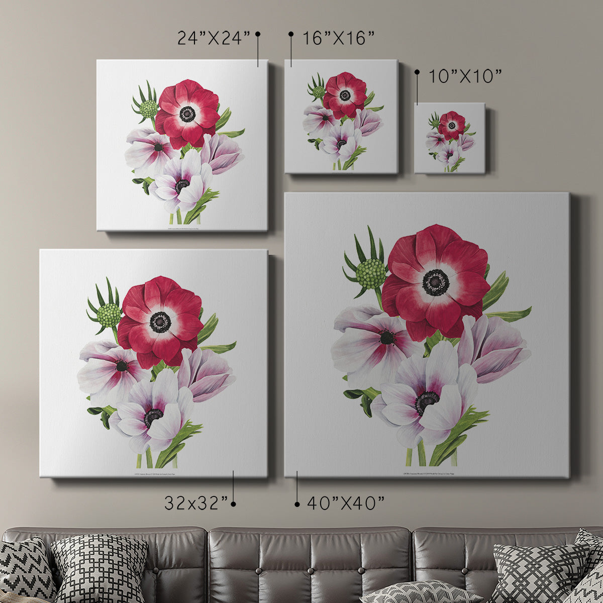 Anemone Blooms I - Canvas Art Print