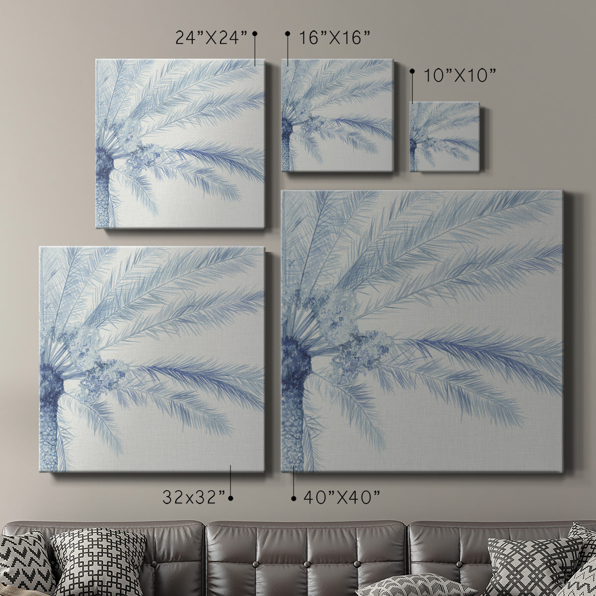 Chambray Palms II - Canvas Art Print