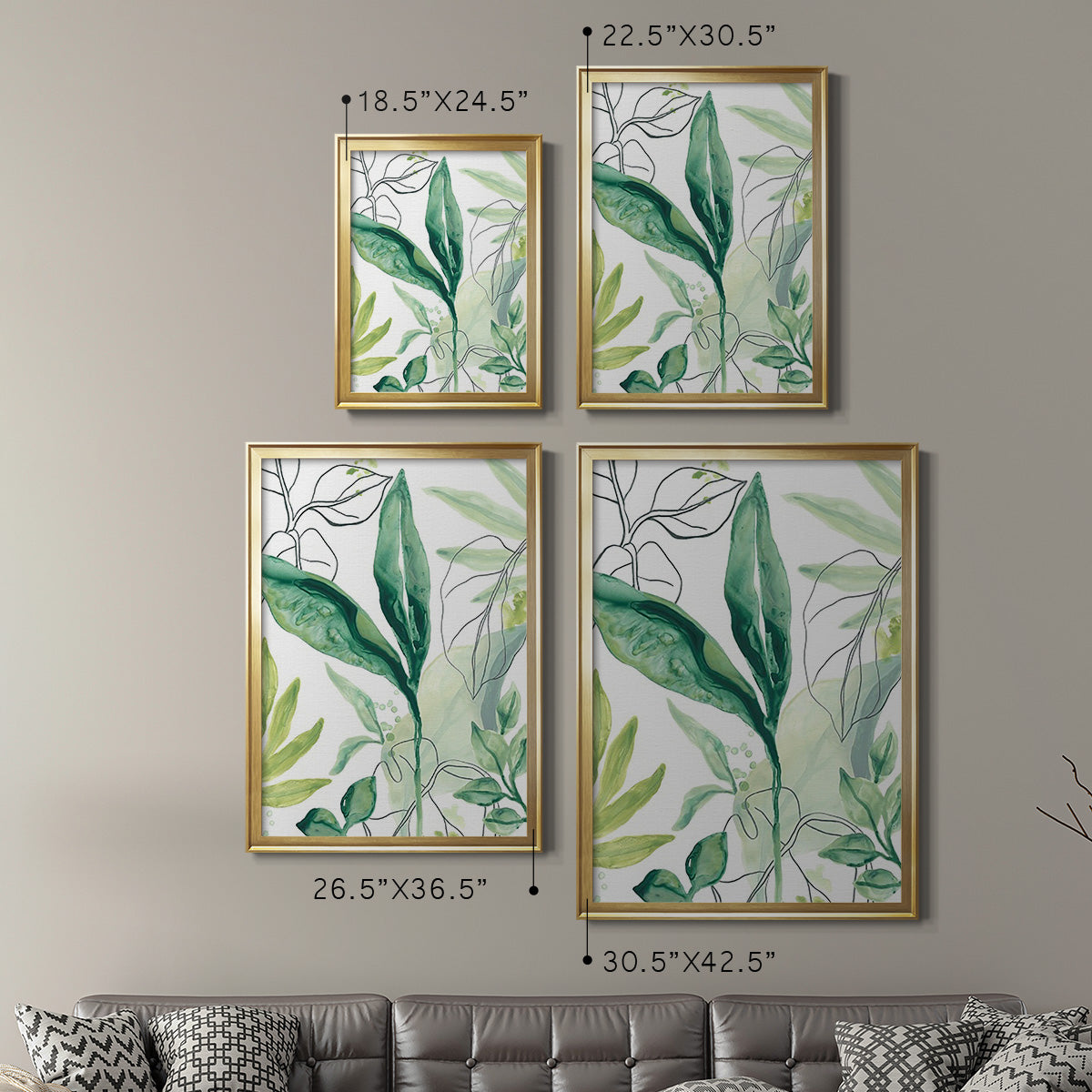 Tropical Palm Chorus IV - Modern Framed Canvas Print