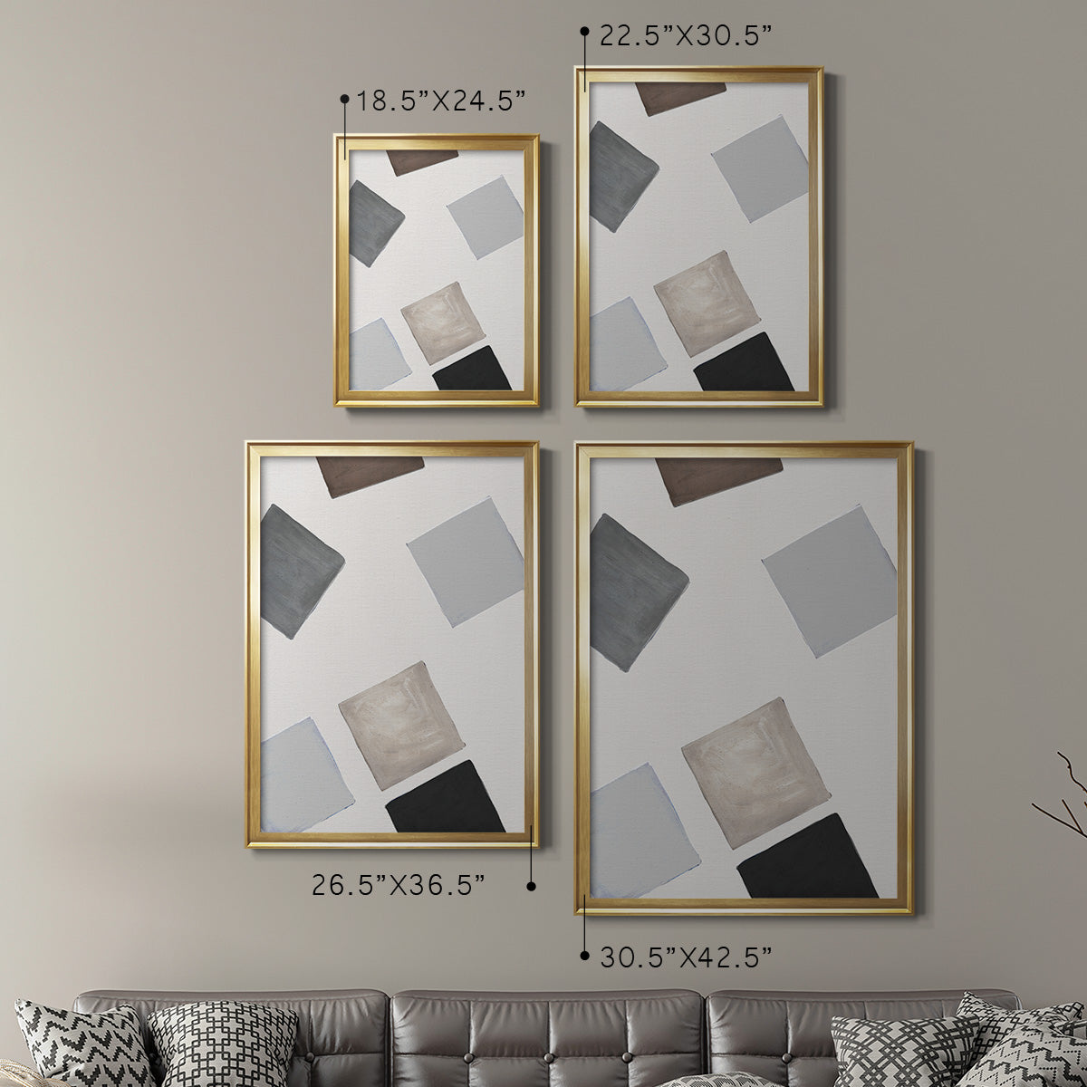 Block Encounter Revisit II - Modern Framed Canvas Print