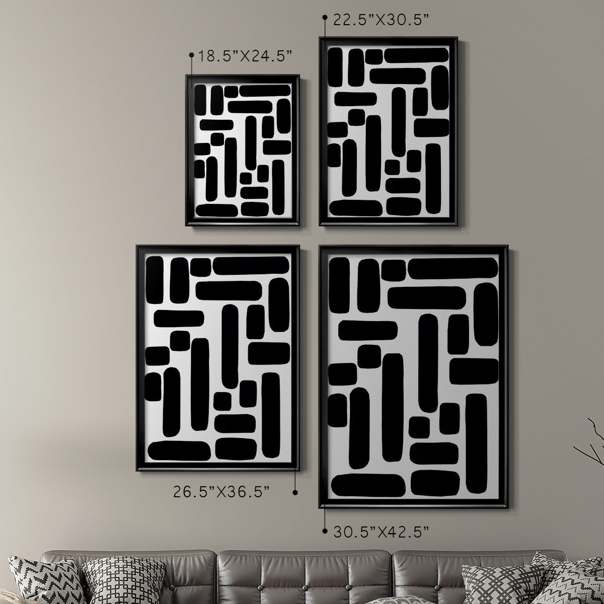 Shuffle IV - Modern Framed Canvas Print