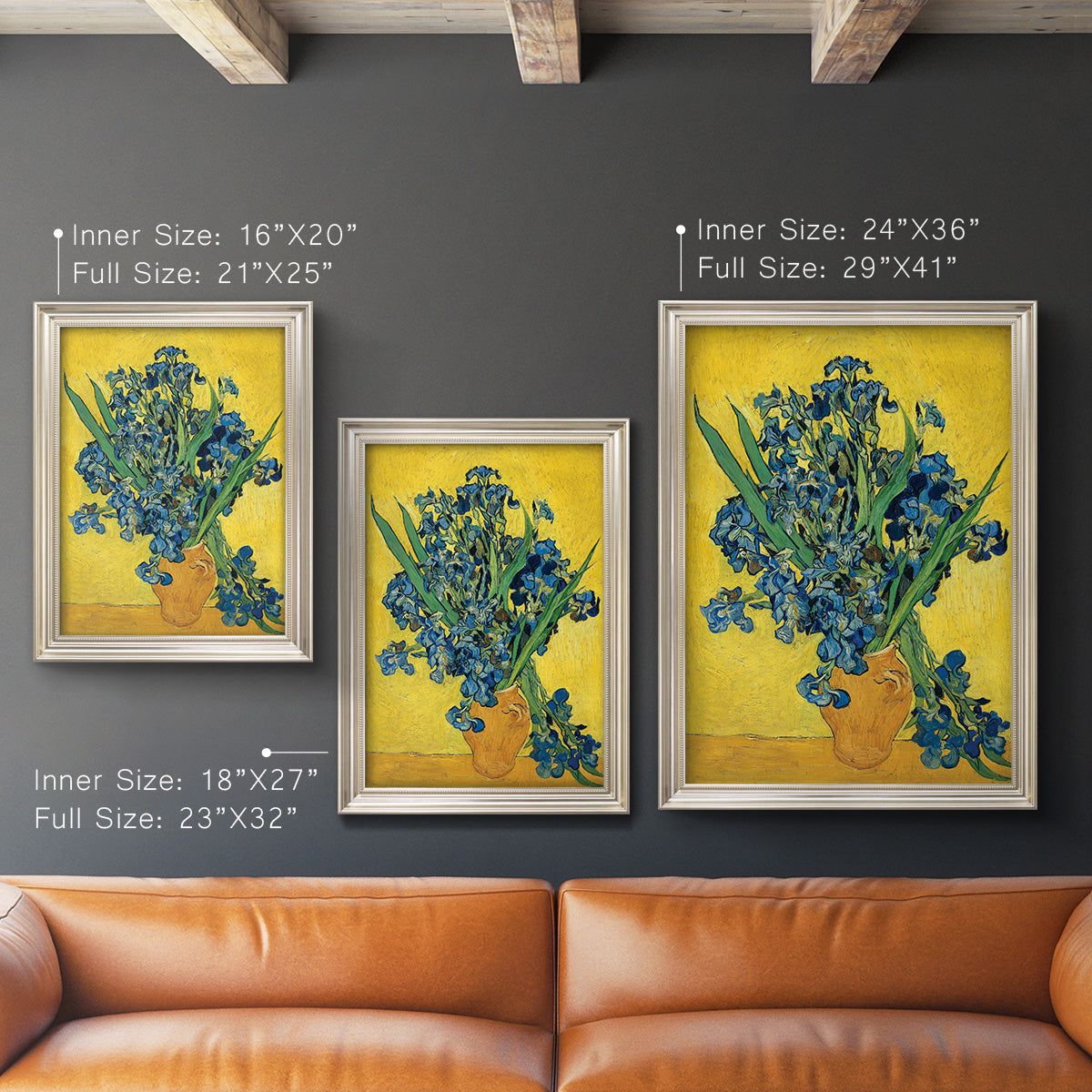 Irises, 1890 - Ornate Framed Canvas Print