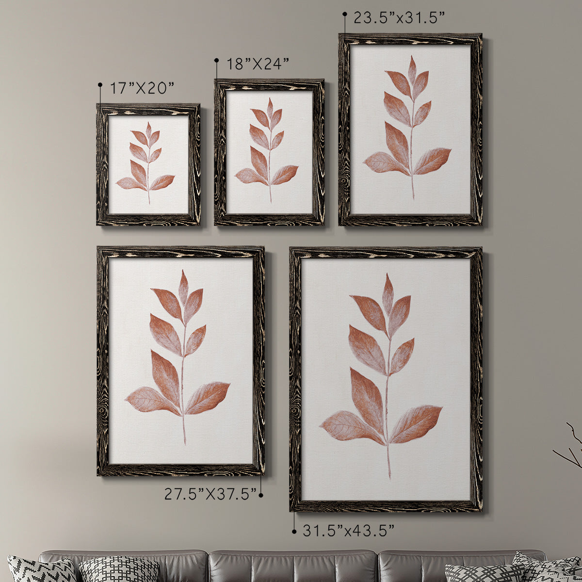 Red Leaf I - Premium Framed Canvas 2 Piece Set - Ready to Hang