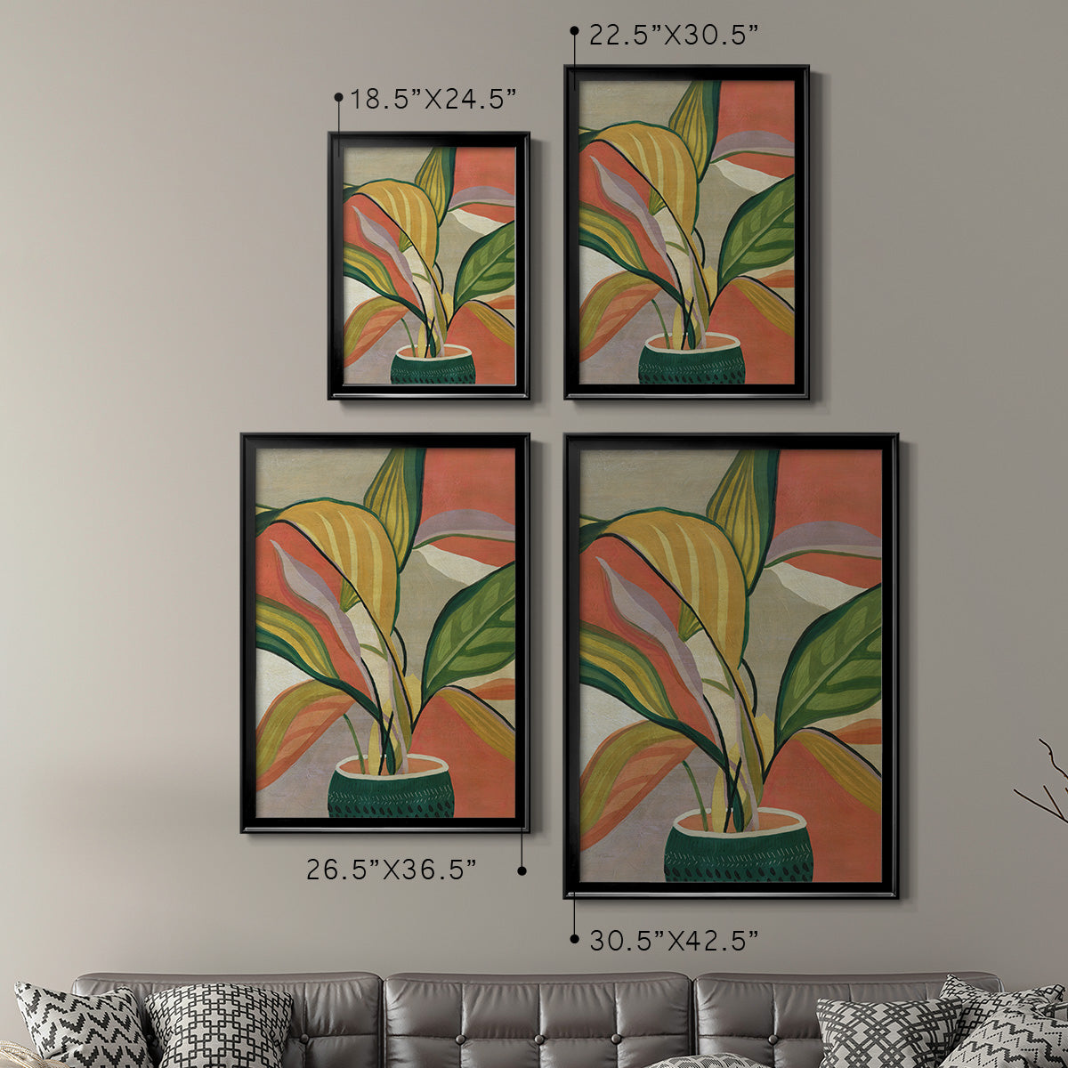 Potted Bird of Paradise - Modern Framed Canvas Print