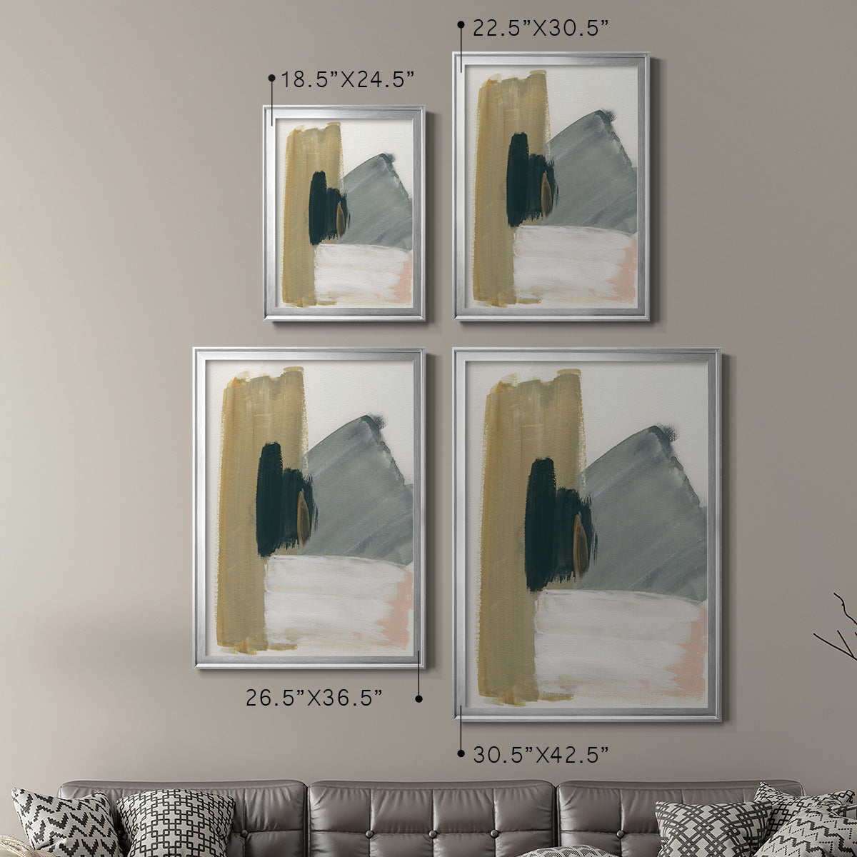 Marble Block Symmetry II - Modern Framed Canvas Print