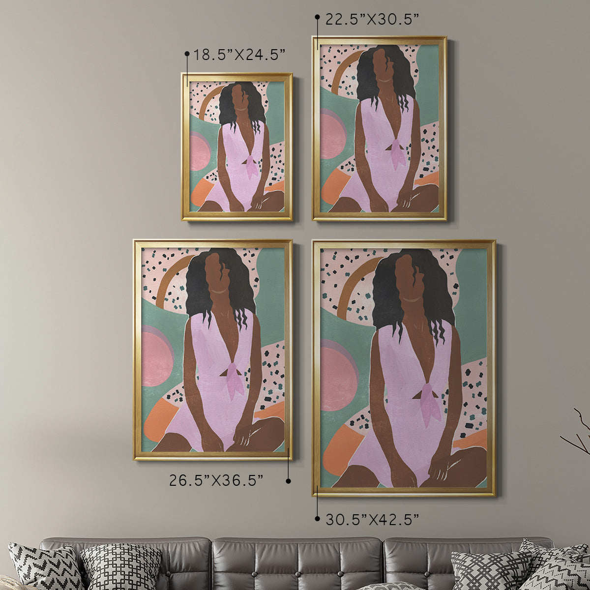 Curly Lady III - Modern Framed Canvas Print