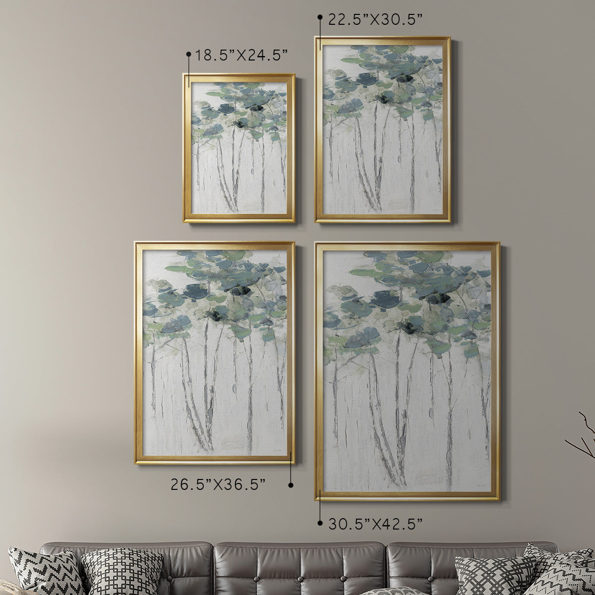 Impasto Tree Line I - Modern Framed Canvas Print