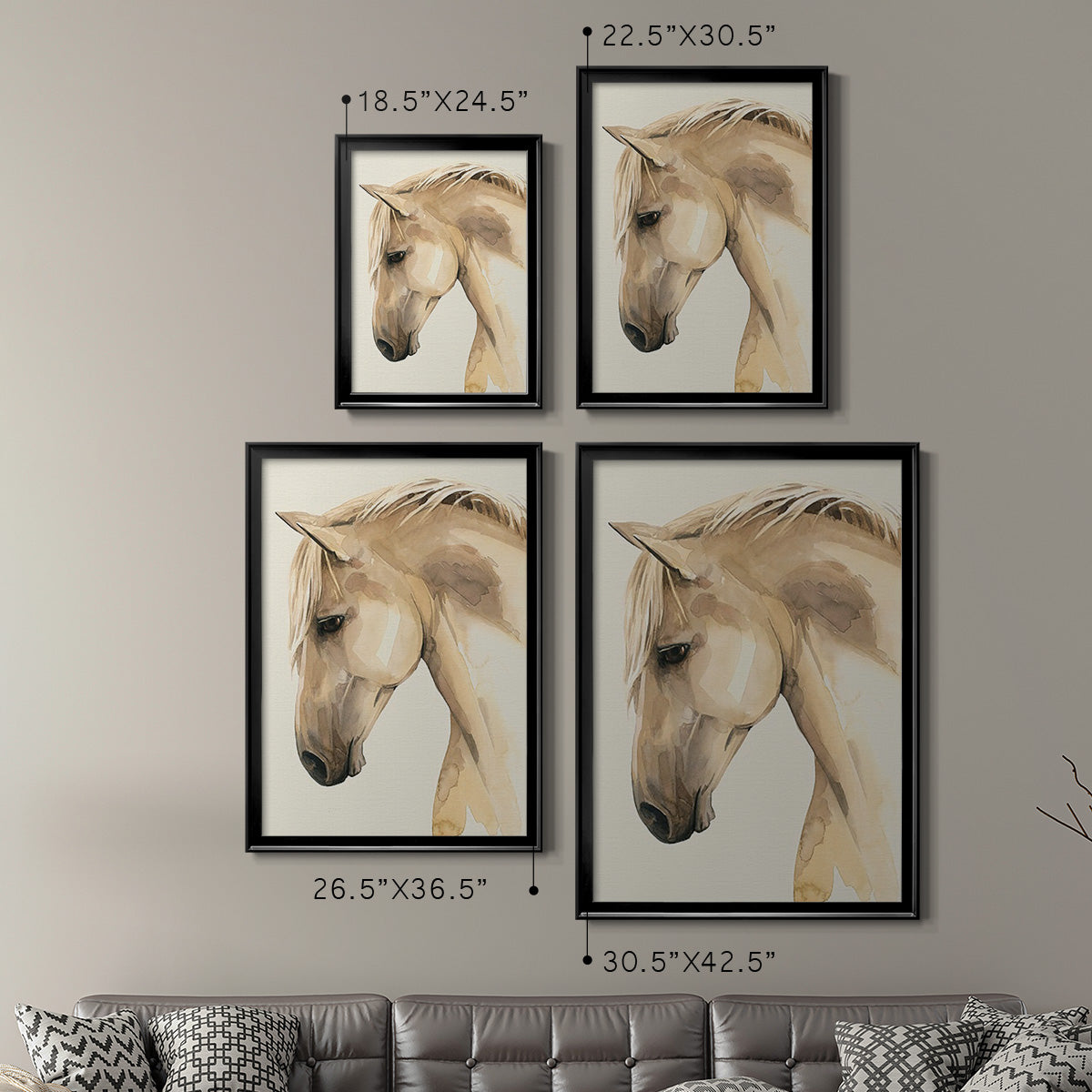 Golden Palomino II - Modern Framed Canvas Print