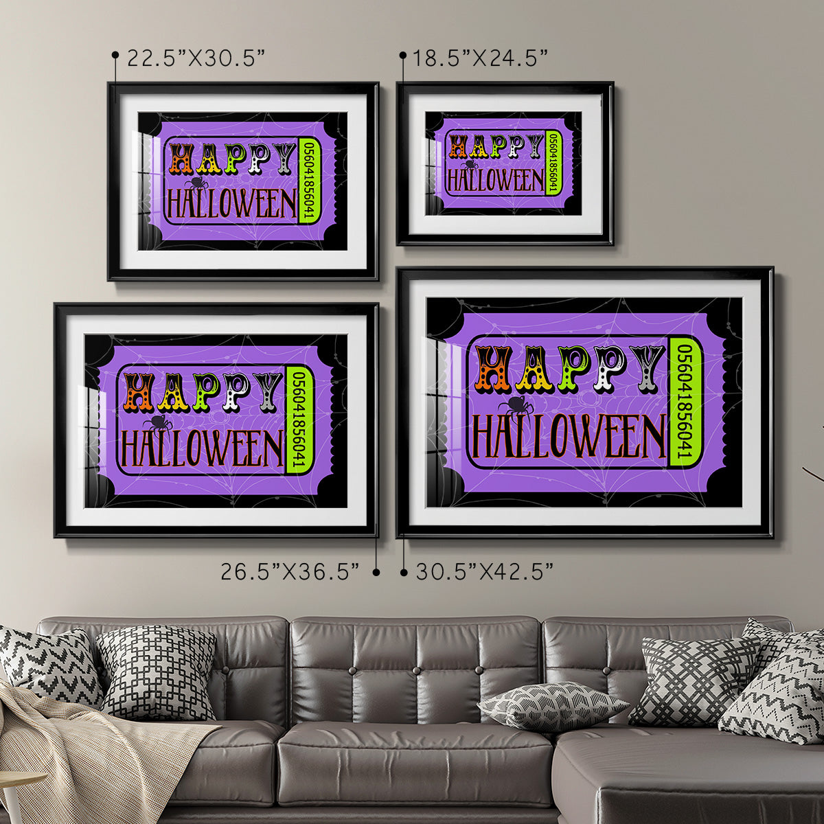 Happy Halloween Ticket - Modern Framed Art Print