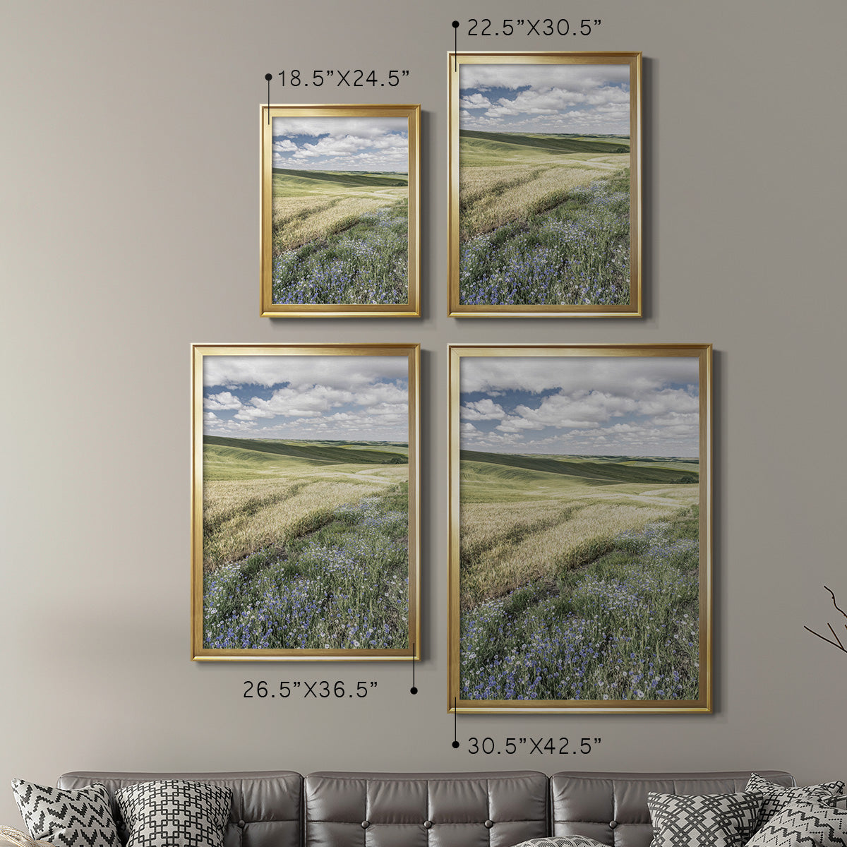 Wildflower Farm - Modern Framed Canvas Print