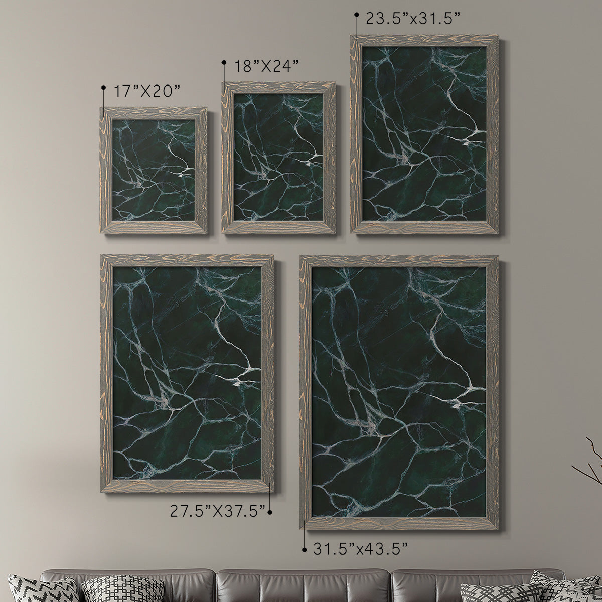 Jade Marble I - Premium Framed Canvas 2 Piece Set - Ready to Hang