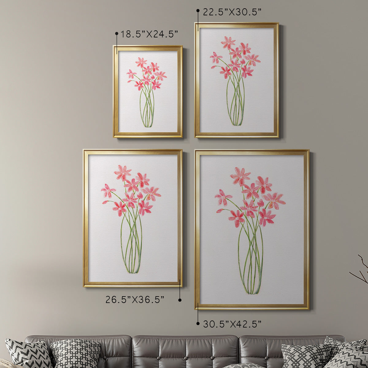 Intertwined Bouquet II - Modern Framed Canvas Print