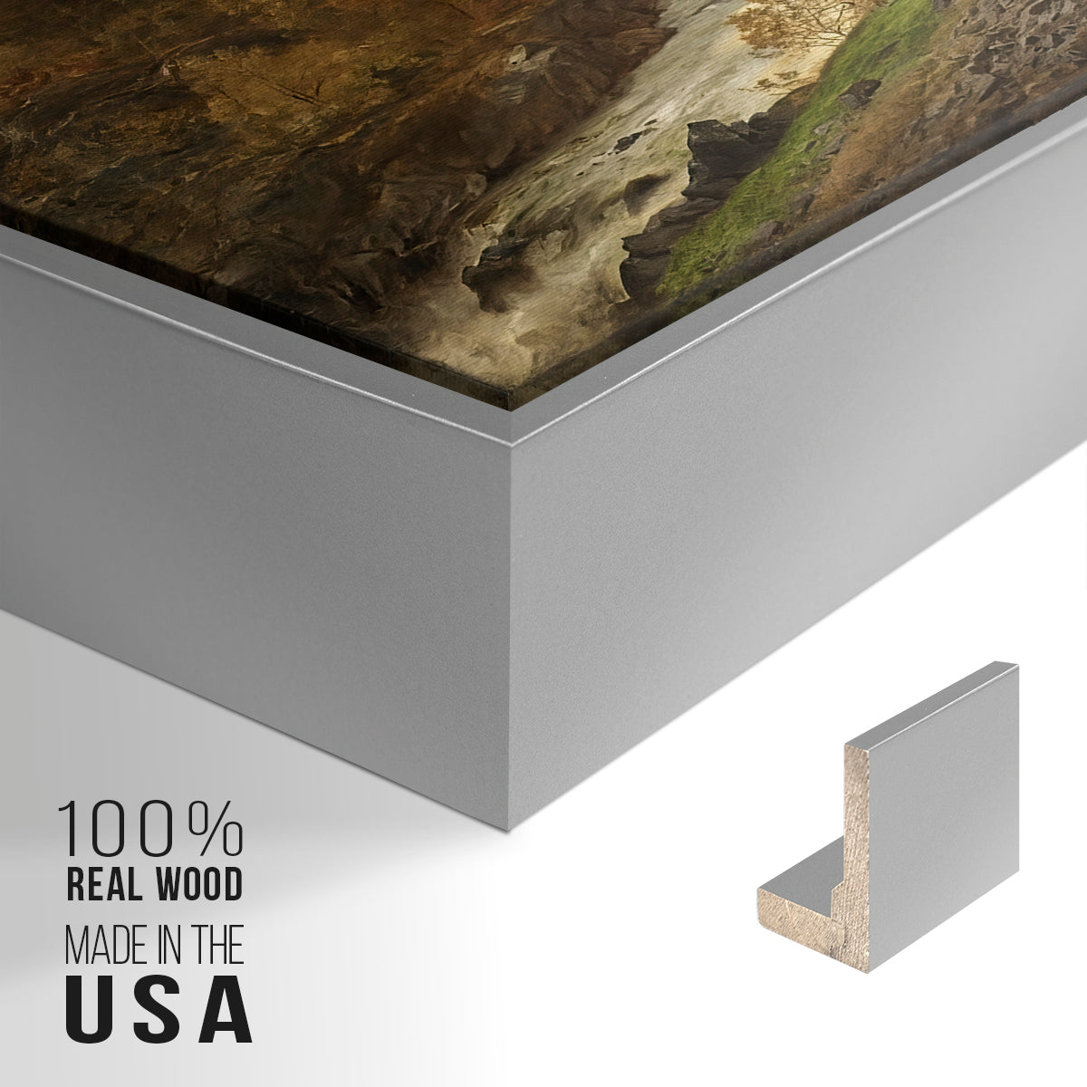 Mountain Landscape, 1864 - Floater Framed Canvas Print