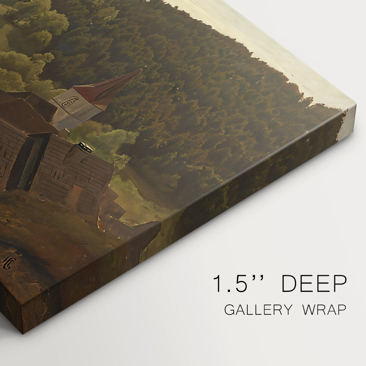 Canvas art print of an elevated landscape view overlooking valley and distant hills, highlighting texture and gallery-wrapped edges