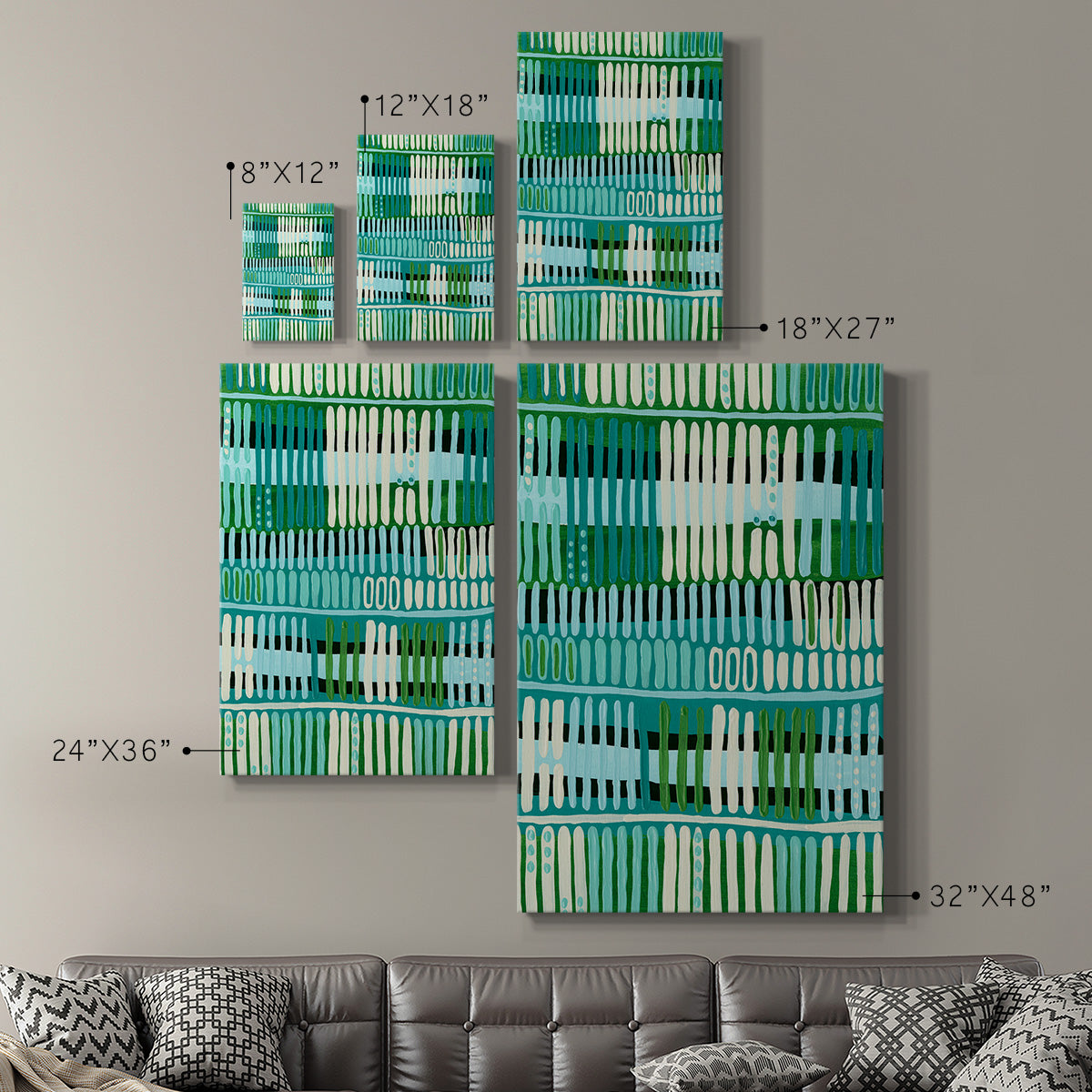 Teal Pattern I - Canvas Art Print