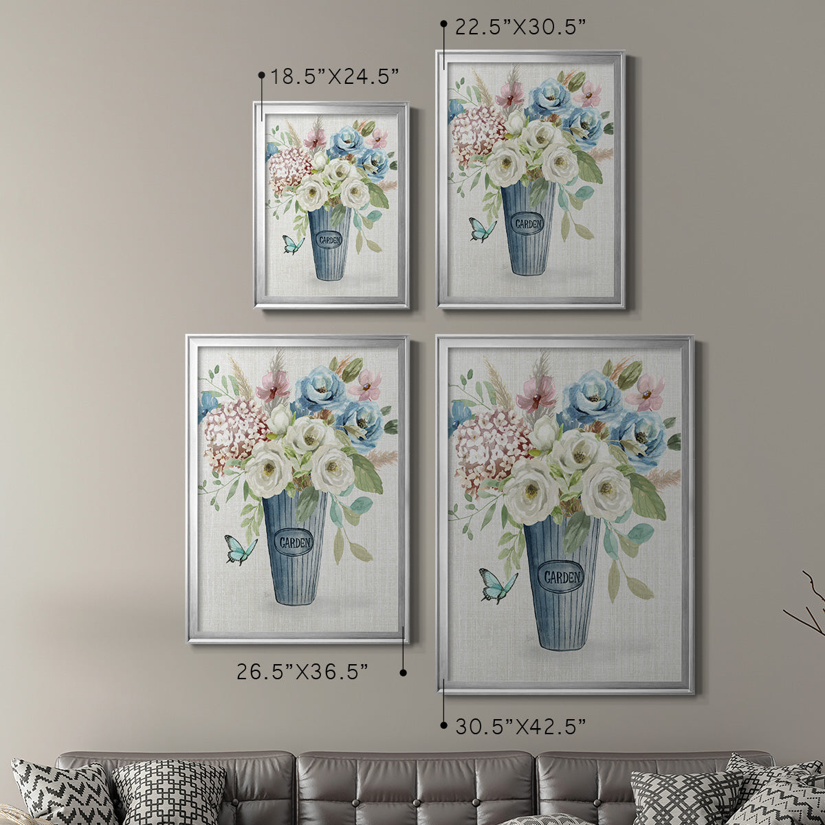 Garden Bouquet - Modern Framed Canvas Print