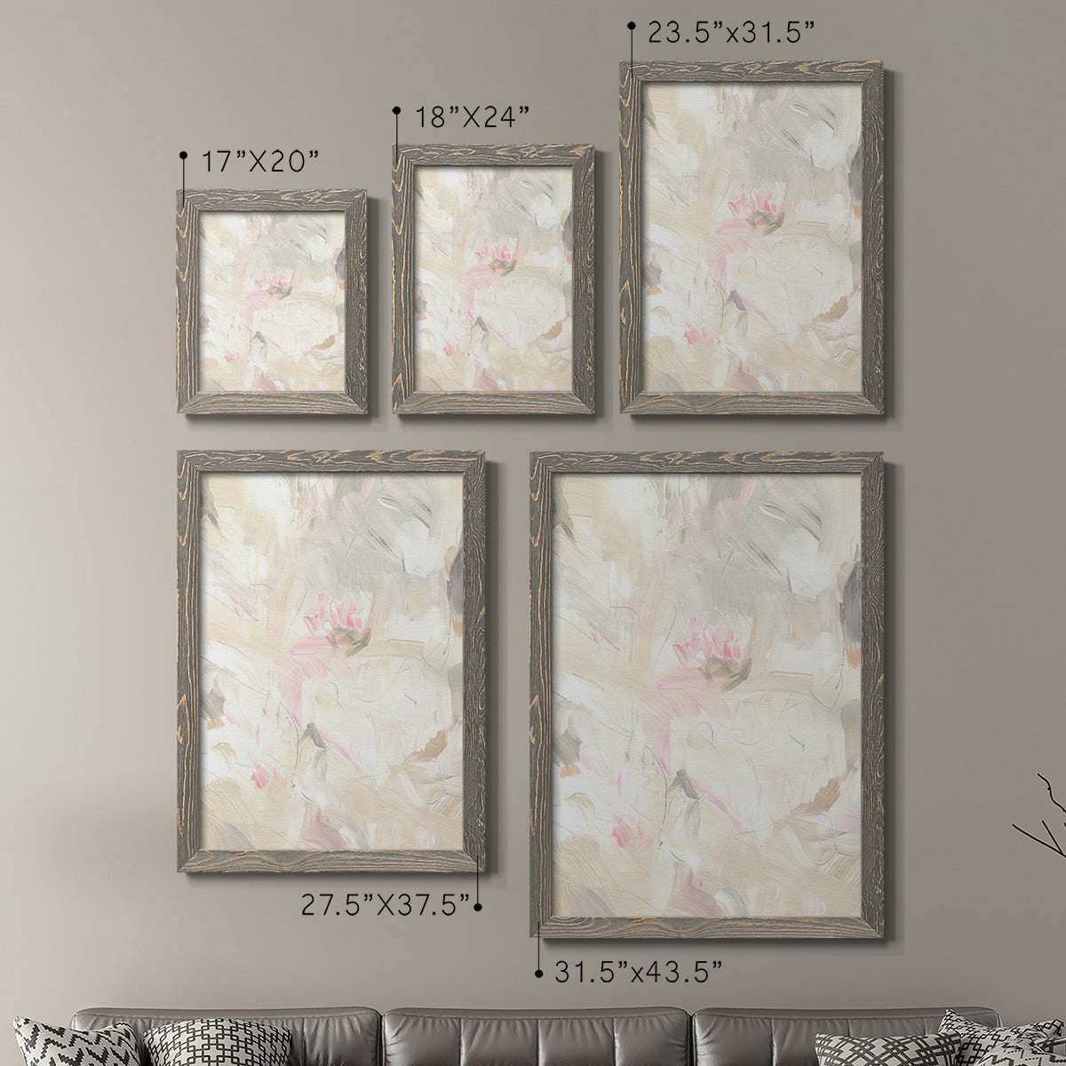 Soft Abstraction I - Premium Framed Canvas 2 Piece Set - Ready to Hang