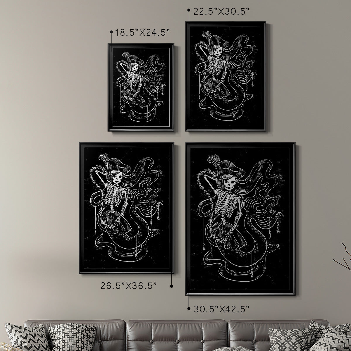 Pirate Mermaids II - Modern Framed Canvas Print