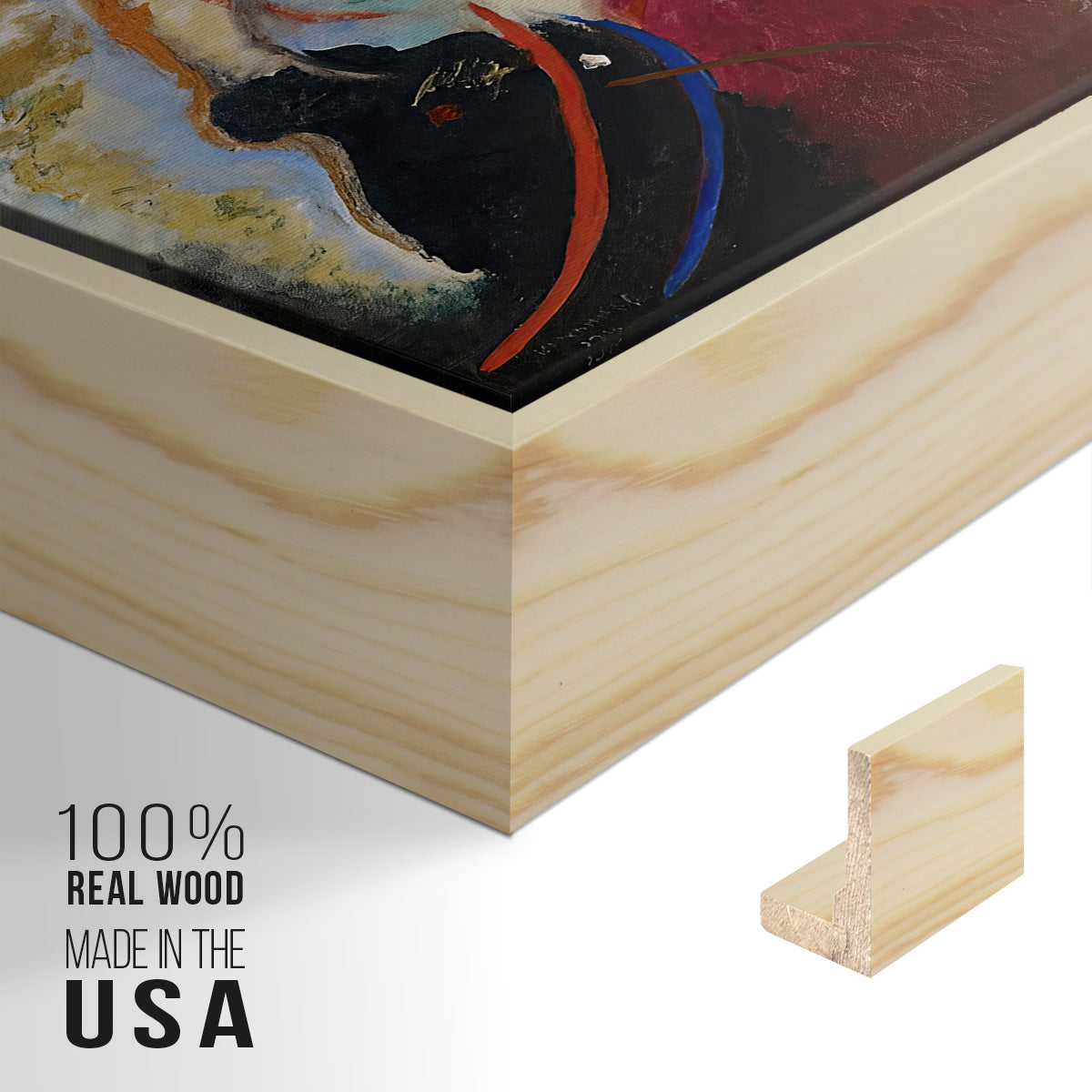 Fragment 2 for Composition VII, 1913 - Floater Framed Canvas Print