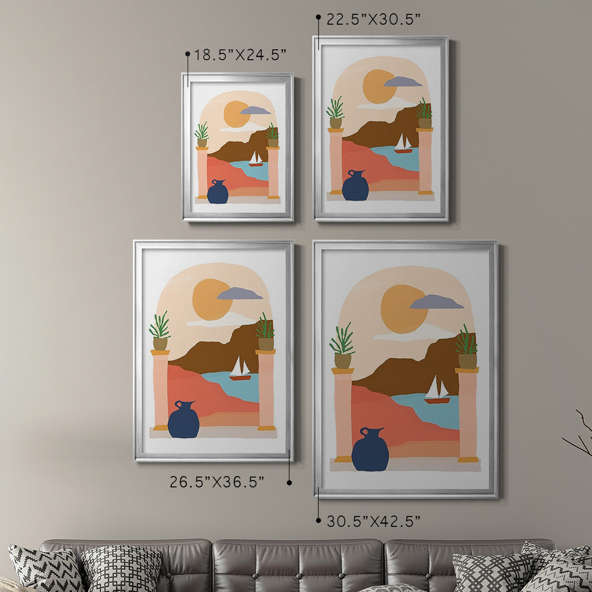 Paper Scene III - Modern Framed Canvas Print