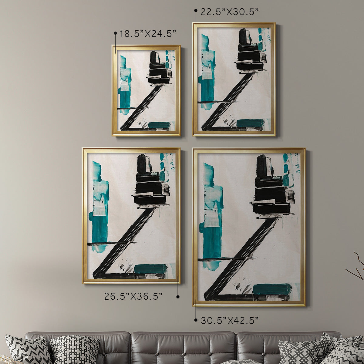 Geometry Notes IV - Modern Framed Canvas Print
