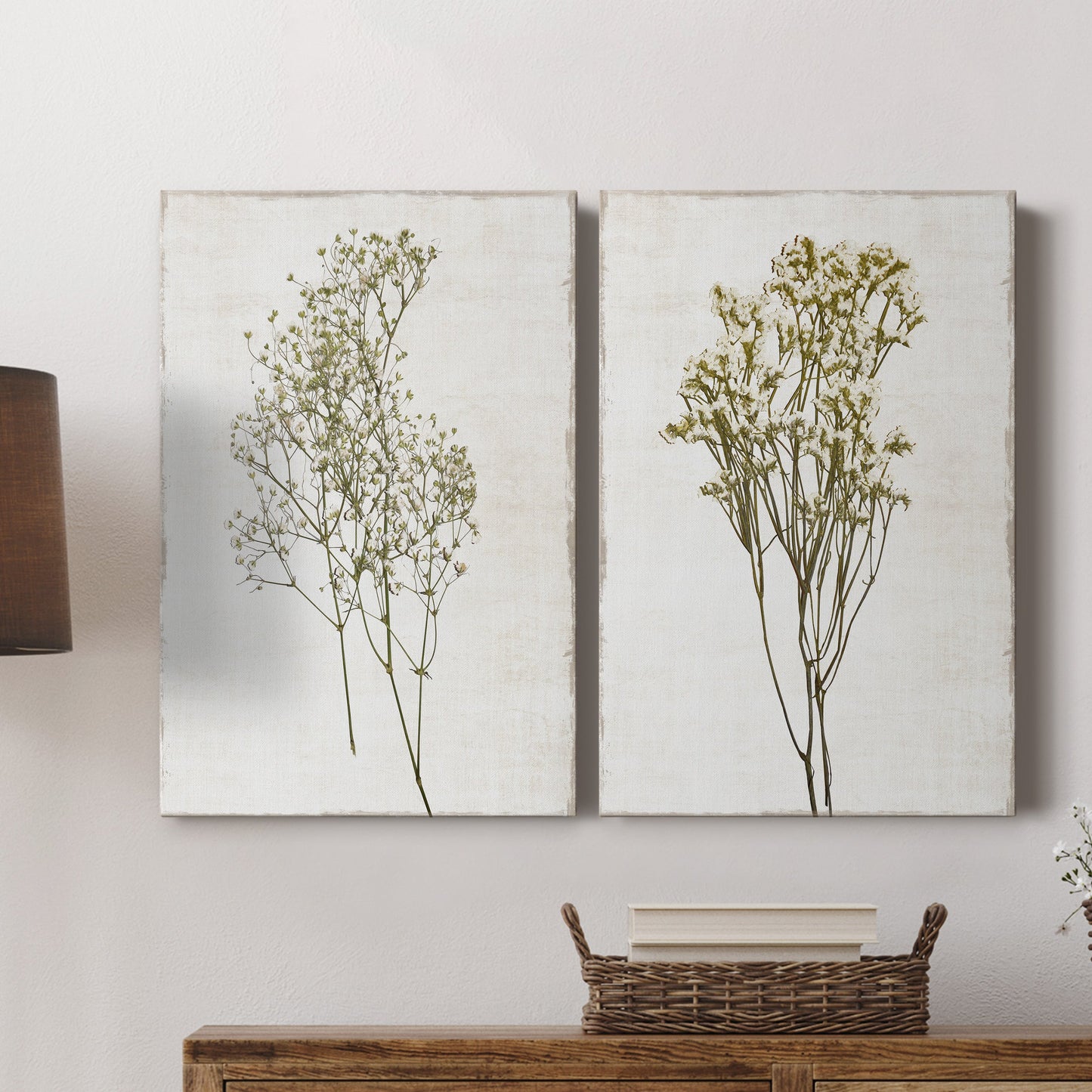 Farmhouse Pressed Flower I Premium Gallery Wrapped Canvas - Ready to Hang