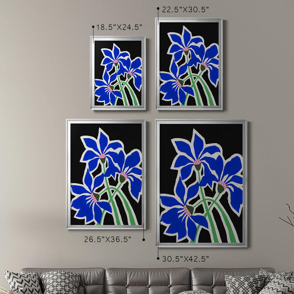 Pop Flowers IV - Modern Framed Canvas Print