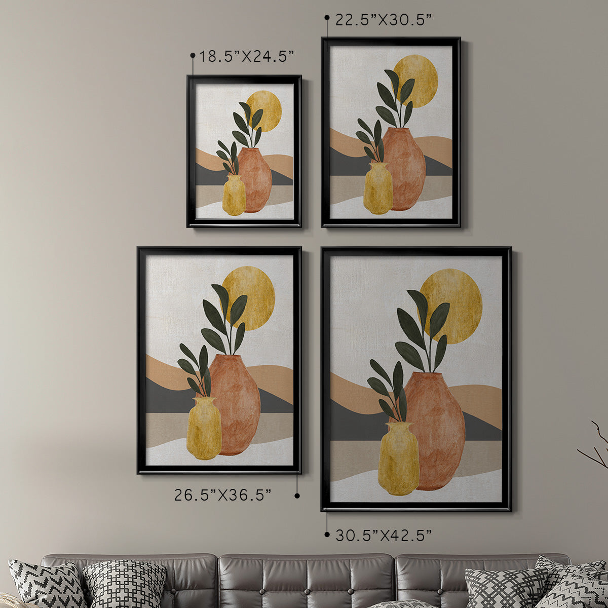Adobe Moon II - Modern Framed Canvas Print