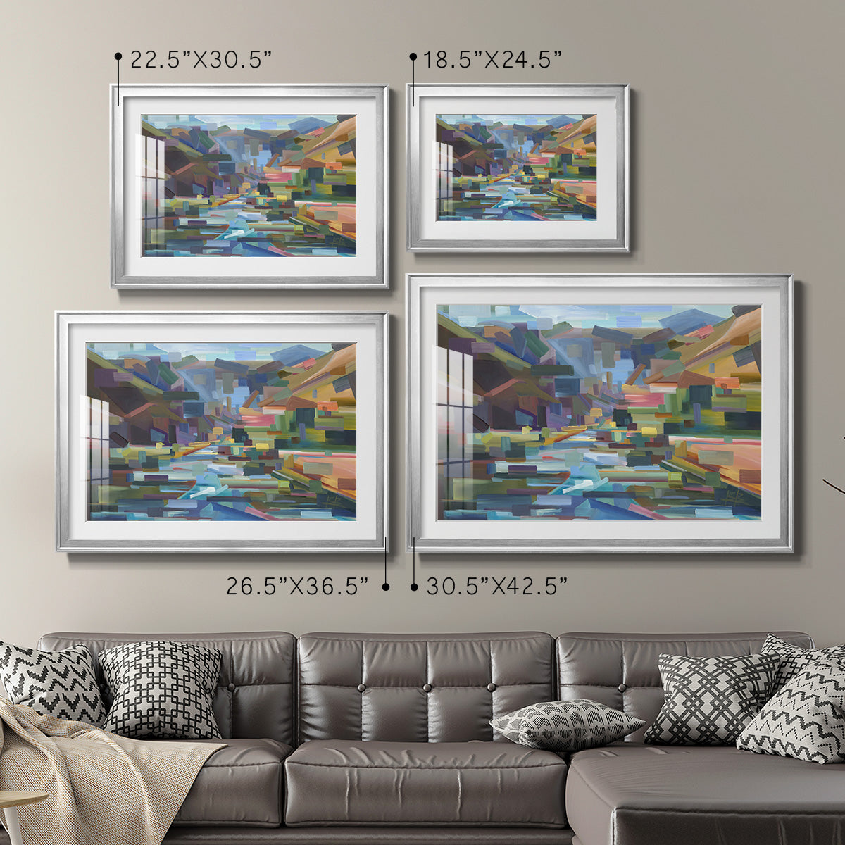 Pieces of Yakima Canyon - Modern Framed Art Print