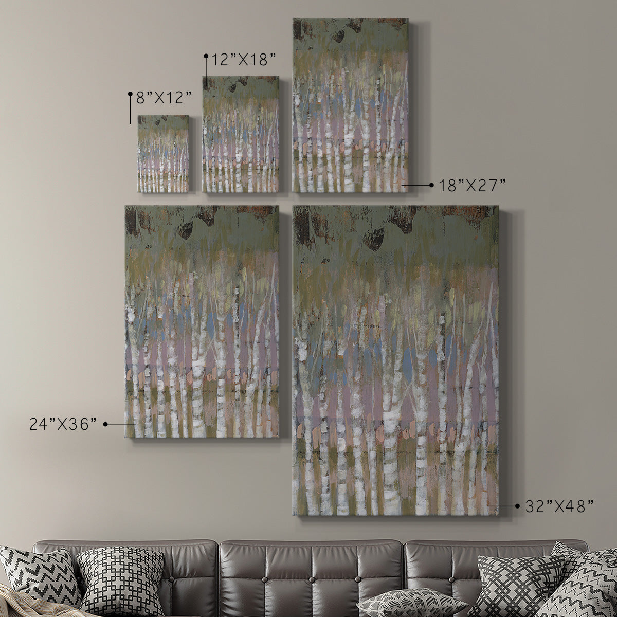 Pastel Birchline I Premium Gallery Wrapped Canvas - Ready to Hang