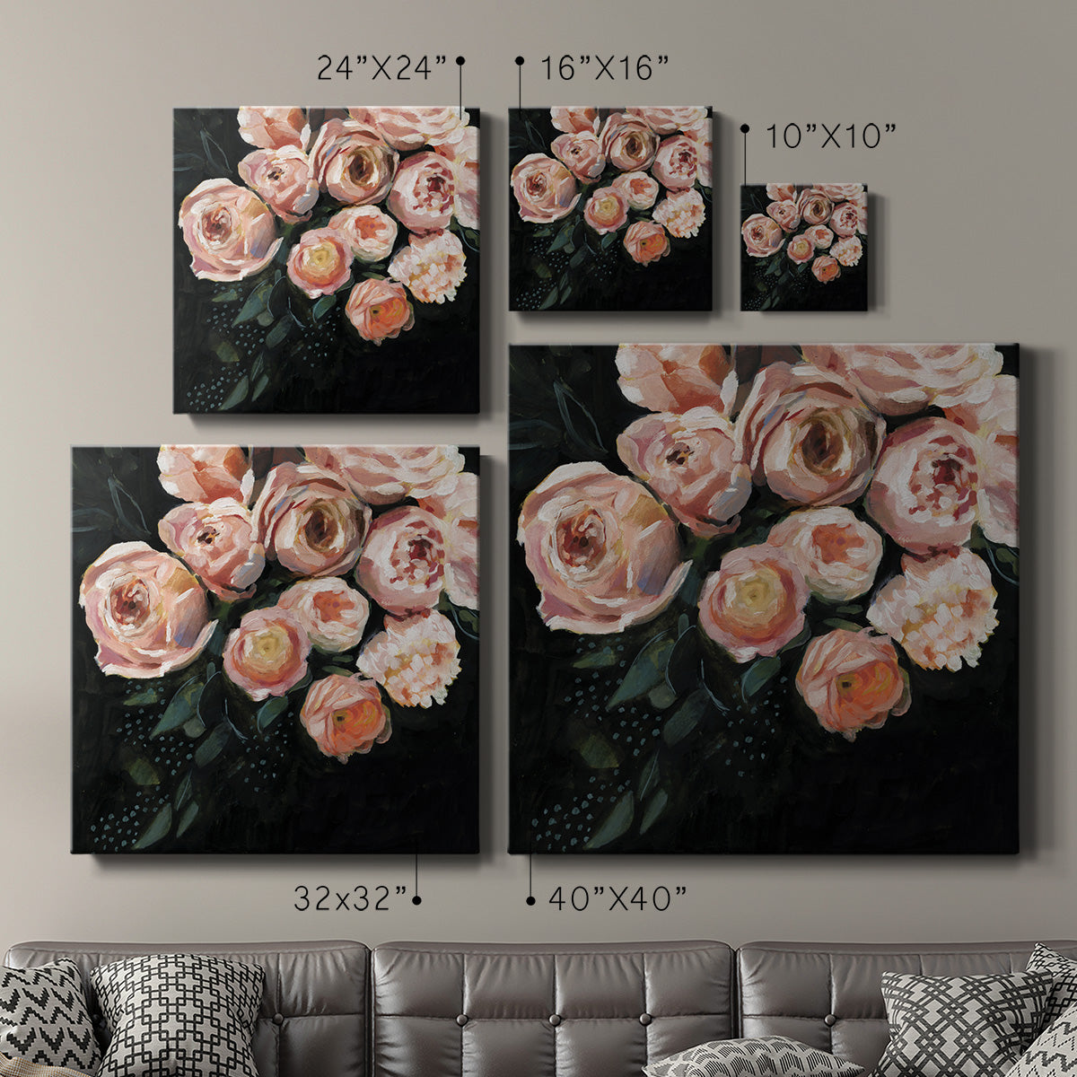 Peachy Blooms II - Canvas Art Print