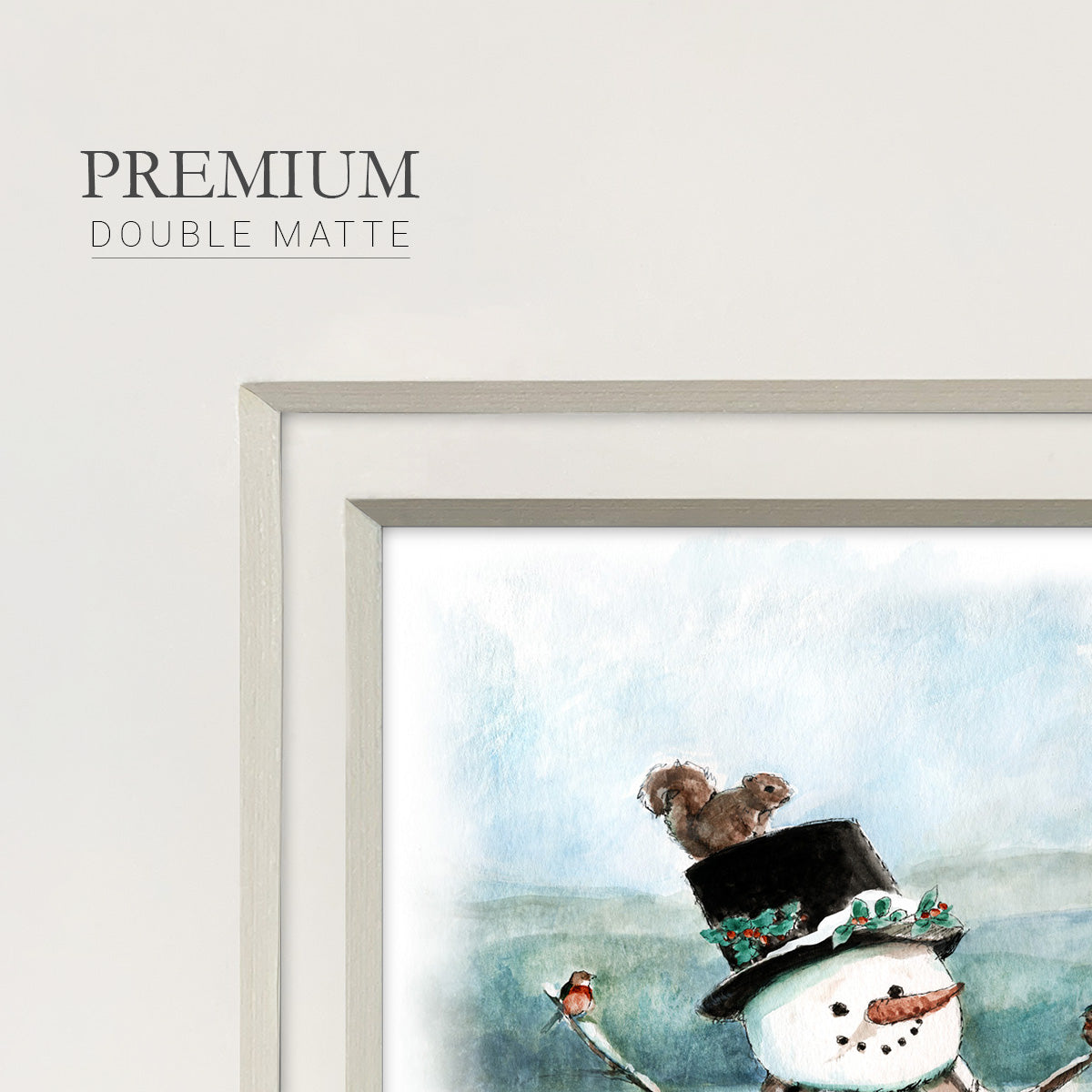 Snow Friends Premium Framed Print Double Matboard