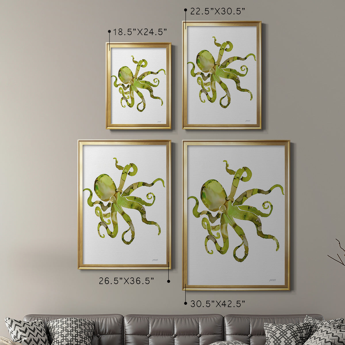 Octopus - Modern Framed Canvas Print
