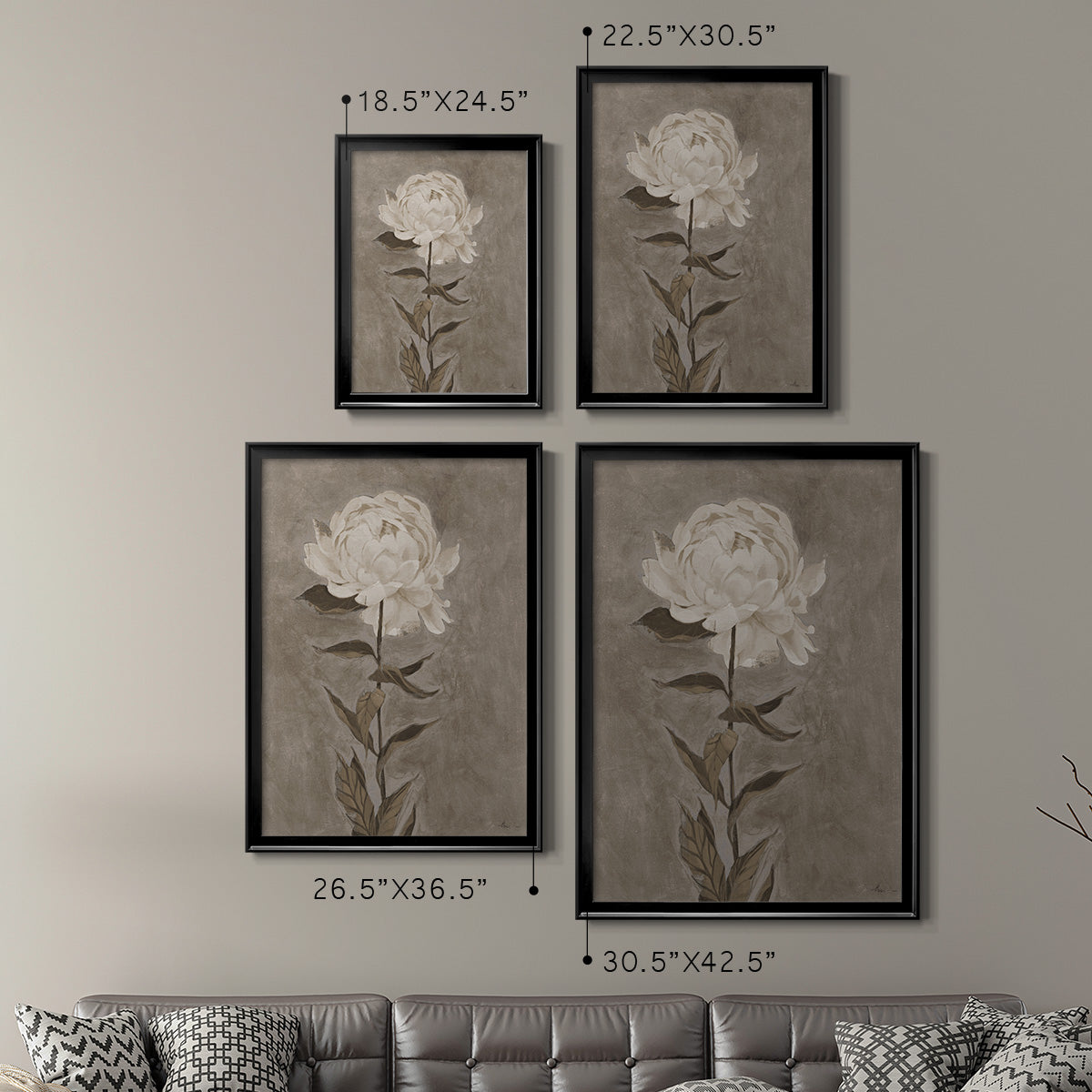 Pretty As A Peony I - Modern Framed Canvas Print