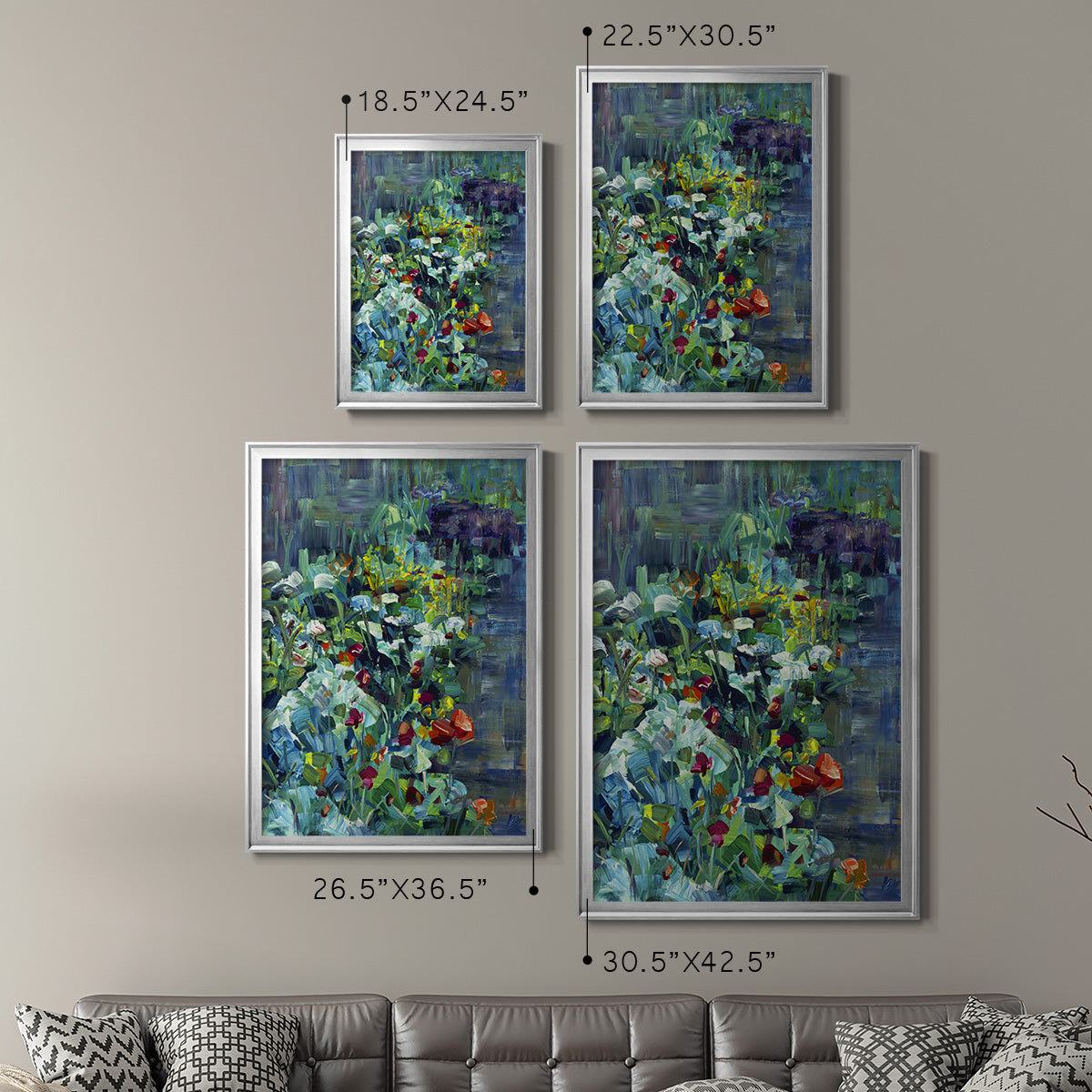 Lots of Love in the Garden - Modern Framed Canvas Print