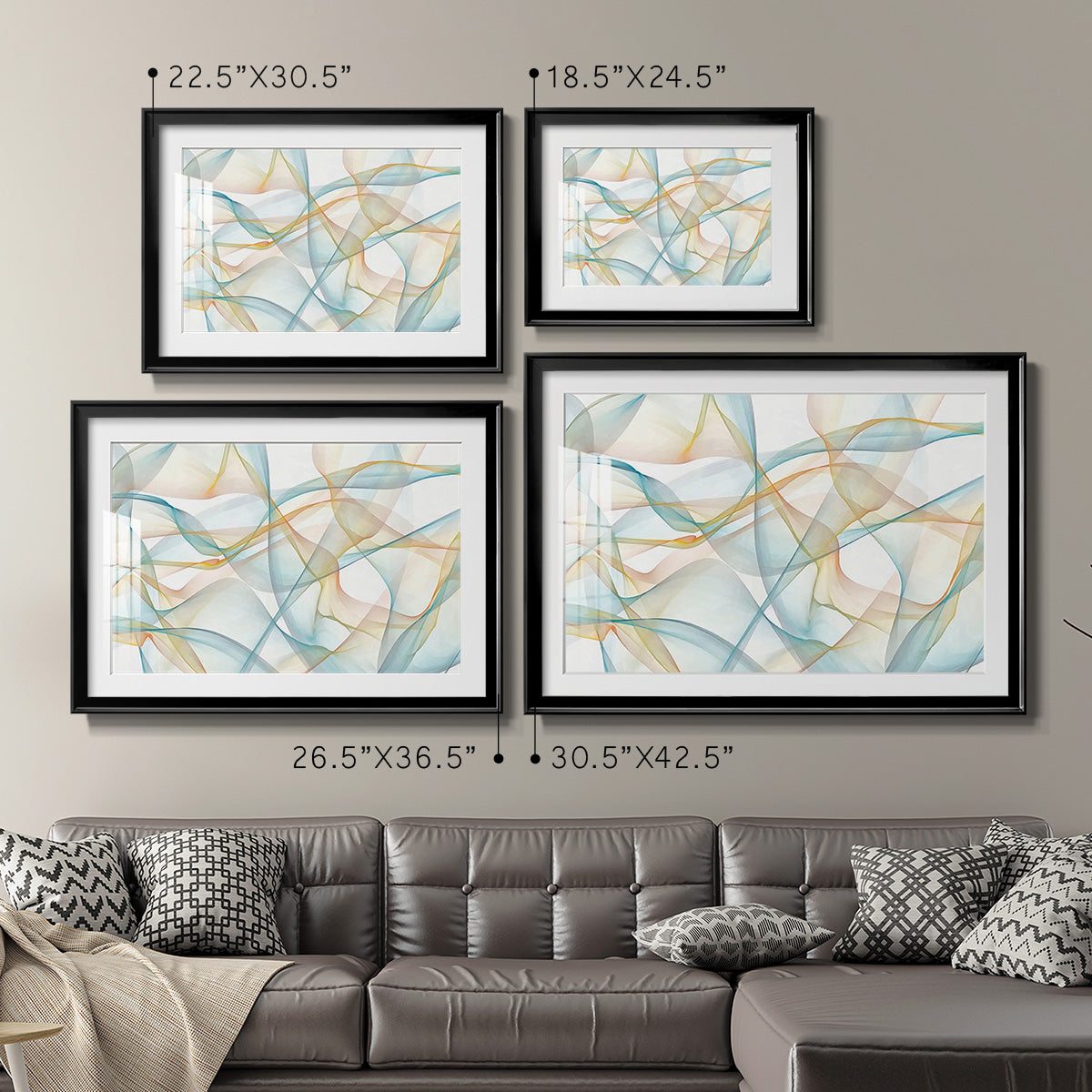 Curves and Waves VI - Modern Framed Art Print
