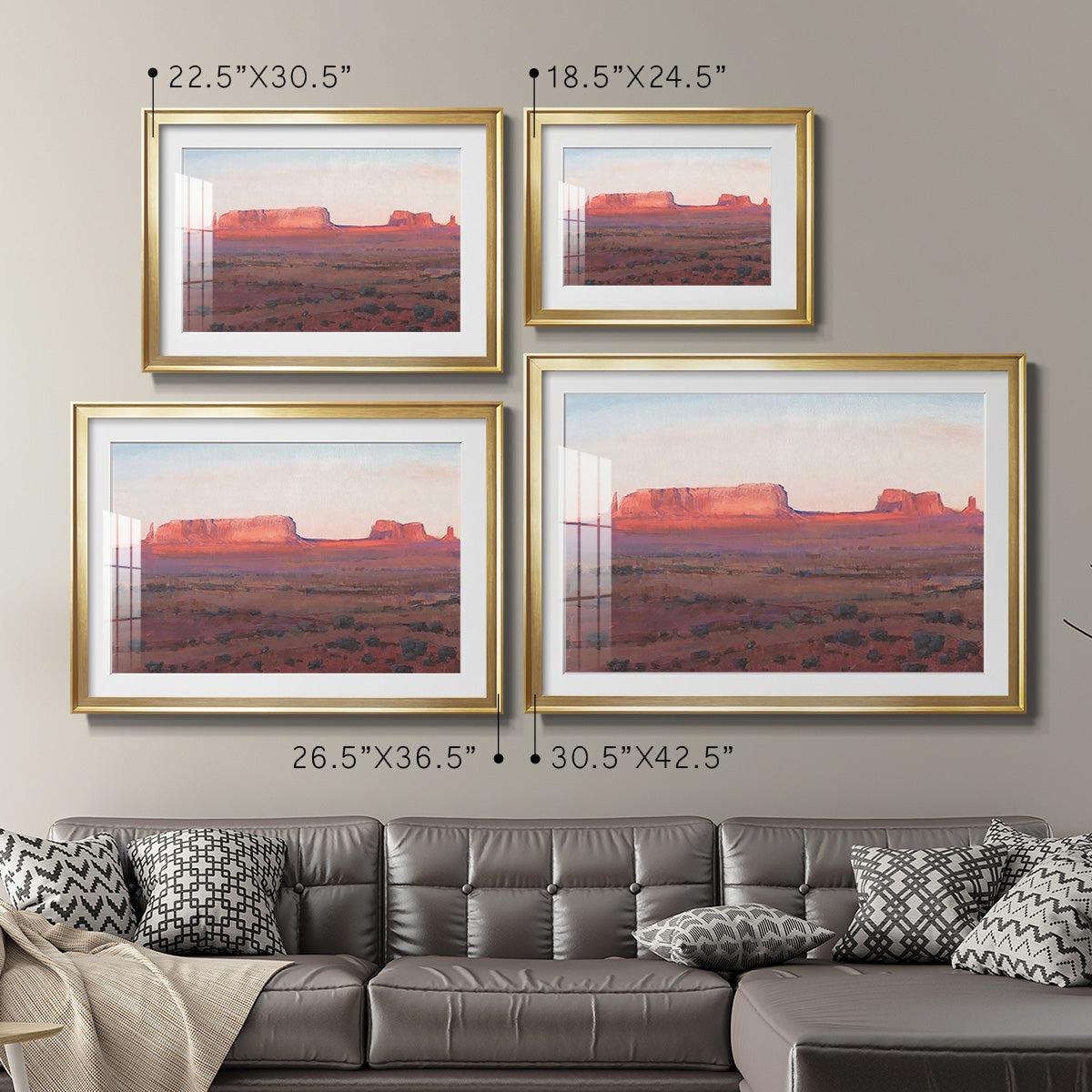 Red Rocks at Dusk I - Modern Framed Art Print