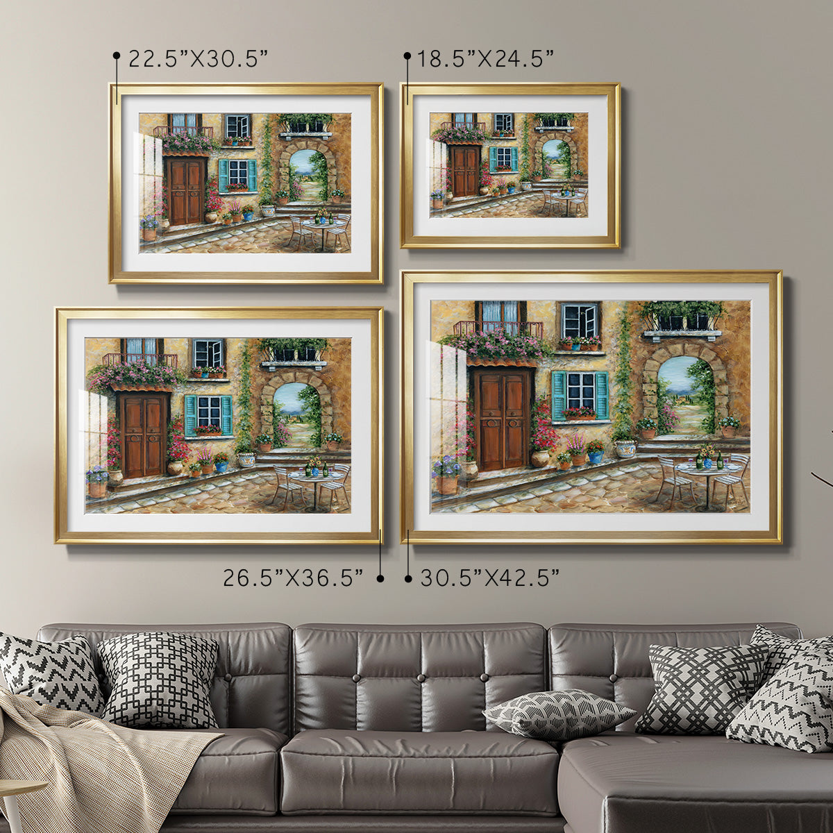 Tuscan Courtyard Premium Framed Print - Ready to Hang