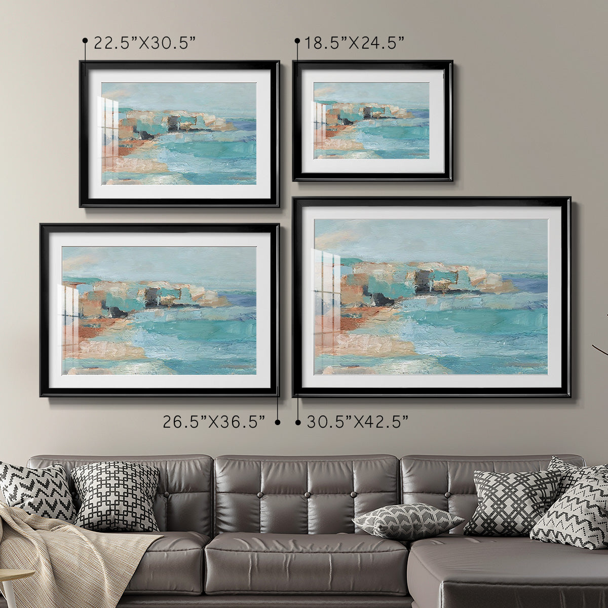 Turquoise Cliff Wall I Premium Framed Print - Ready to Hang