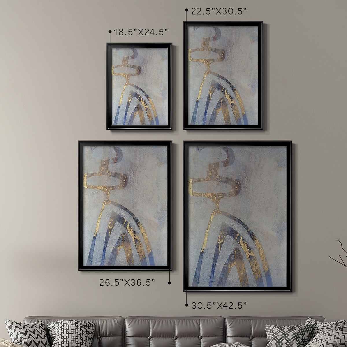 Linx III - Modern Framed Canvas Print