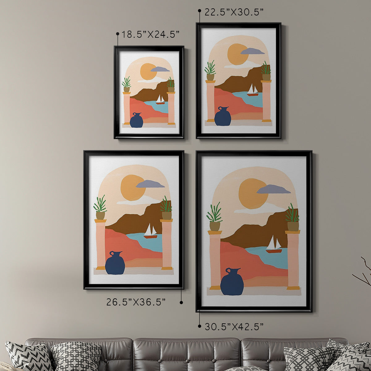 Paper Scene III - Modern Framed Canvas Print